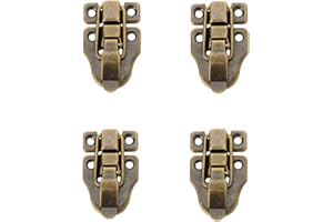 Hardware Buckle Kit, 4 Pack Chest Latches Hardware Gold Hasp Latch Vintage Luggage Latch Chest Trunk Latch (Bronze Color)