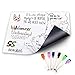 Deke Home - Magnetic Dry Erase Board, 6 Dry Markers with Eraser, School Home Calendar, Office Supplies. Kitchen Whiteboard, Refrigerator Magnet White Board, Board for Fridge, 17x11 in
