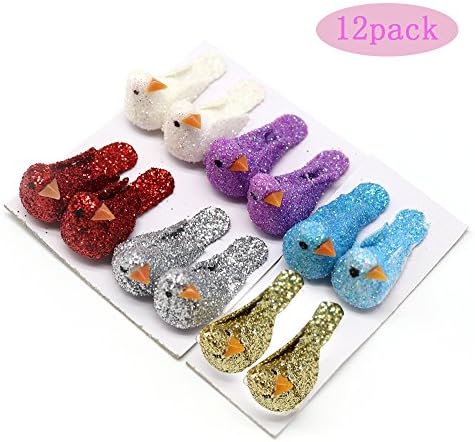 12pcs 1.2x3cm Foam Birds Decorative Birds Festival Gift Diy Crafts (Mixed Colors)