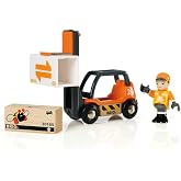 BRIO World 33573 - Wooden Toy Train Fork Lift Set - Interactive Play for Toddlers | Enhances Motor Skills | Safe &amp; Compliant with All Safety Standards | Ideal for Kids Ages 3 and Up