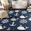 ALAZA Retro Cartoon Whale Anchor Area Rug Rugs for Living Room Bedroom 7' x 5' 51Rv9y RdAL. SS100