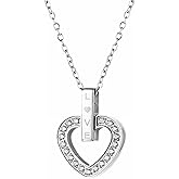 YUWENHE 18K Heart-Shaped Necklace,Cross Pendant | Cute and Exquisite Women's Love Pendant Necklace , Women Dainty Jewelry Valentines Day for Women Teen