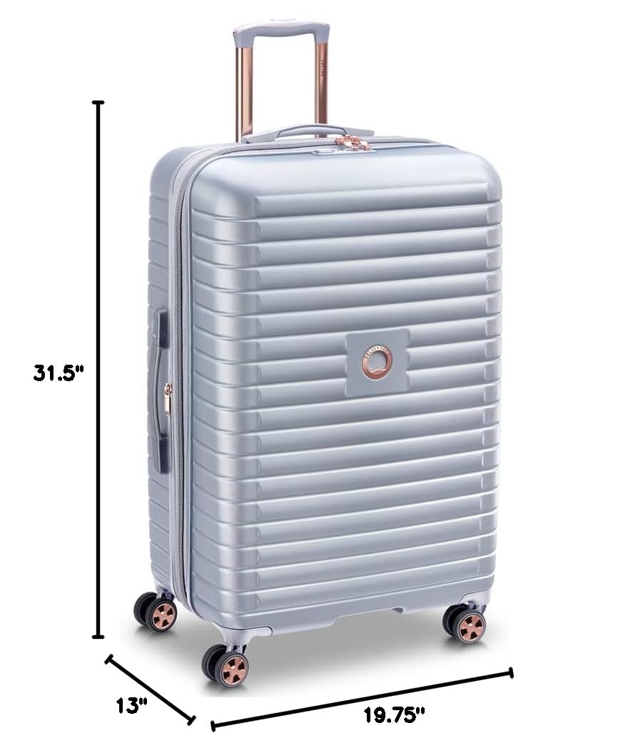 DELSEY PARIS Cruise 3.0 Hardside Expandable Luggage with Spinner Wheels, Platinum, Checked-Large 28 Inch