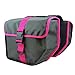 Walco Design Commuter Pannier Bag, Double Bike Rack Bag for Women, Durable 21 Liter Bicycle Rear Bag, Grey/Pinkthumb 1