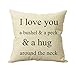Napoo Clearance I Love You A Bushel and A Peck Letter Print Sofa Bed Home Decor Pillow Case Cushion Cover