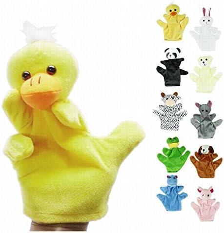 Honor2008 Newest Hot Sale Cute Big Size Animal Glove Puppet Hand Dolls Plush Toy Baby Child Zoo Farm Animal Hand Glove Puppet Finger Sack Plush Toy(Duck)
