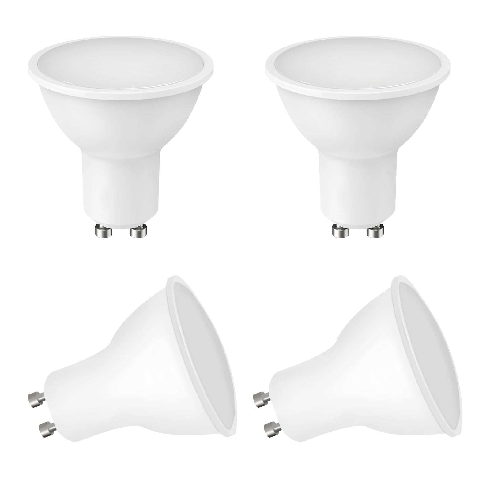 5W GU10 LED Bulbs Cool White - High 400lm Brightness - 50W Halogen Spotlight Equivalent - Wide 120° Beam Angle - Ideal for Kitchen, Bedroom and More [Energy Class F] (5W - Warm White - 3000K, 4 Pcs)