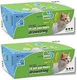 Pure-Ness Drawstring Cat Pan Liners,Pack of 2 (15-Count X 2)