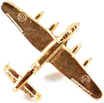 Avro Lancaster WW2 bomber Gold plated Pewter pin brooch