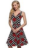 ANGVNS Women's Sleeveless Solid Fit and Flare A Line Party Cocktail Dress