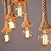 LEDMOMO Single Head Rope Pendant Light 3.3ft Vintage Thick Hemp Ceiling Lamp Pendant Hanging Lights for Home Restaurant Cafe Bar Country Style Decoration
