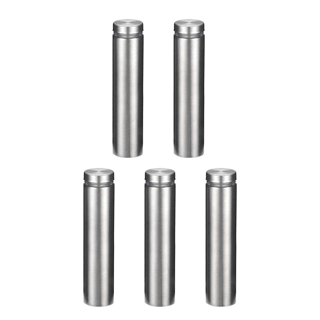 sourcing map 3/4 Dia x 3-1/8"(19x80mm) Standoff Screws Wall Mount Sign Holders Acrylic Glass Nails 5pcs