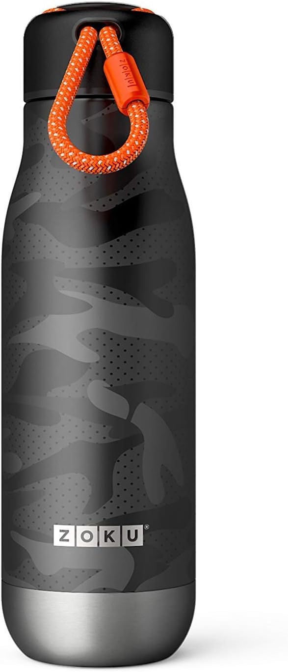 Zoku 18oz/500ml Black Camo Vacuum Insulated SS Bottle, ZK142