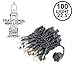 Novelty Lights 22 Feet 100 Bulbs Traditional Incandescent Mini Lights, Clear on Black Wire with 2.5