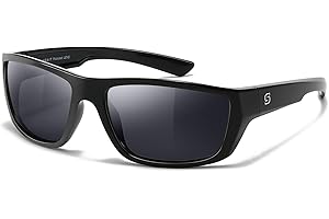 SUNGAIT Classic Rectangle Polarized Sunglasses for Men Womens UV400 Lightweight Cycling Running