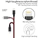 iPhone Charger,4Pack 3FT 6FT 6FT 10FT Extra Long High-Speed Nylon Braided Charging Cable Lightning Cord for iPhone X 8/7/7 Plus/6/6 Plus/6S/6S Plus, SE/5S/5,iPad,iPod Nano 7 - Black and Red