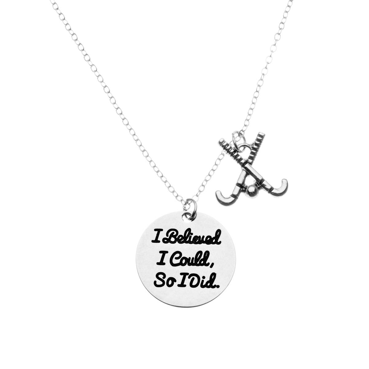Sportybella Field Hockey Necklace Field Hockey I Believed I Could So I Did Jewelry Field Hockey Gifts Field Hockey Charm Necklace Girl Field Hockey Players
