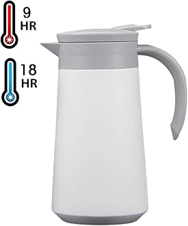 28oz Coffee Carafe Airpot Insulated Coffee Urn Stainless Steel Vacuum Thermal Pot Flask for Coffee, Hot Water, Tea, Hot Beverage - Keep 9 Hours Hot, 18 Hours Cold