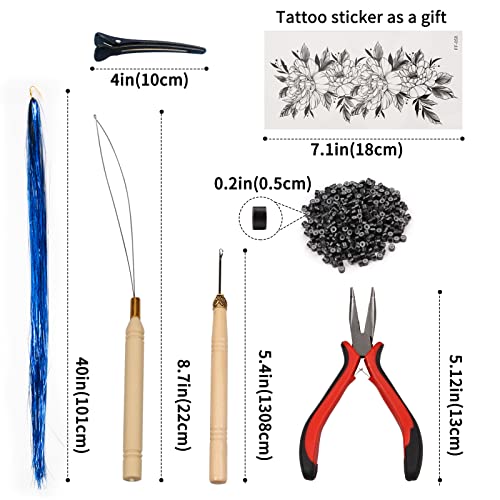 SYGY Hair Tinsel Kit, 13 Colors Tinsel Hair Extensions for Women Girls, Fairy Hair Tinsel Heat Resistant Glitter Sparkling Shiny Colorful Synthetic Hair 2400 Strands 40 Inches