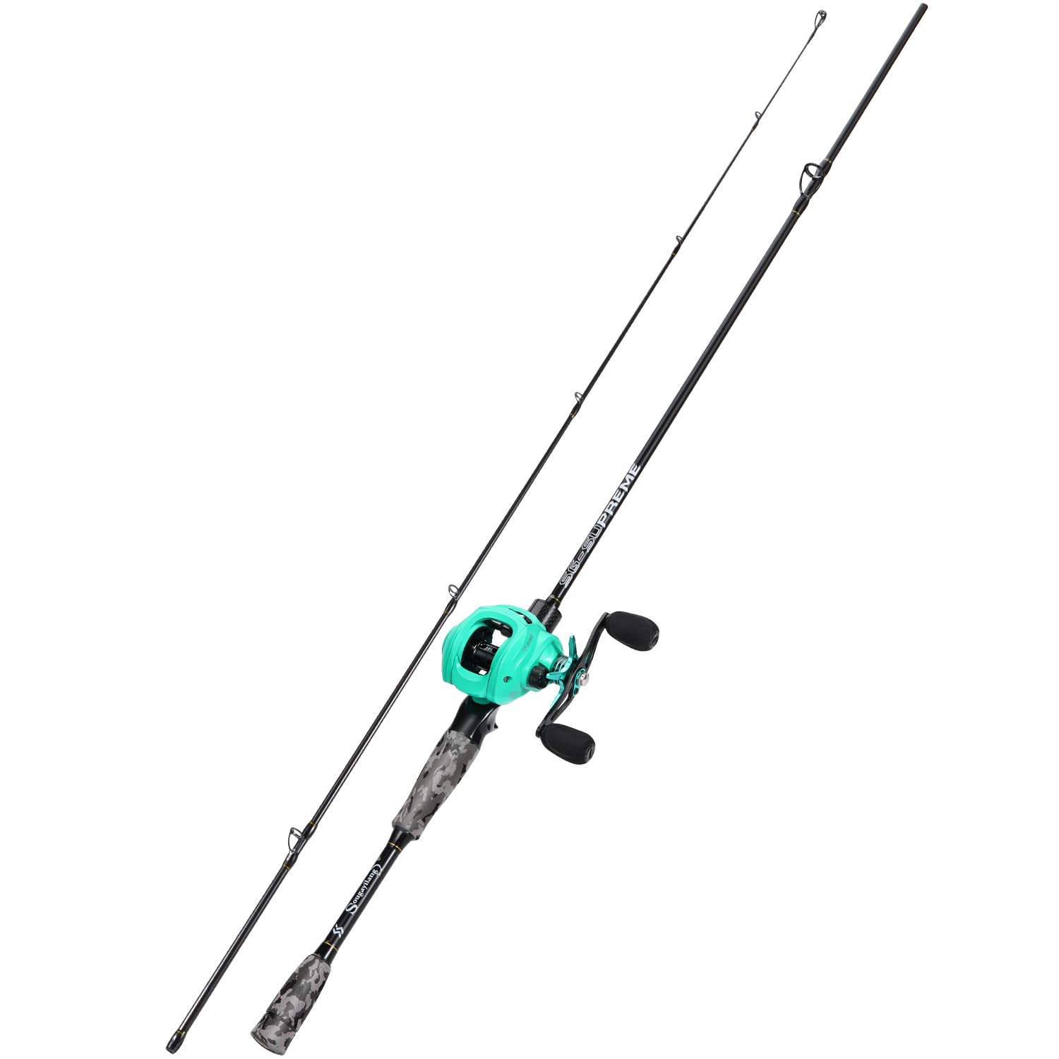 Sougayilang MX-2 Fishing Casting Rod and Bait Cast Reel Combo,1.8m/2.1m Baitcaster Combo- Predator Fishing Rod Set for Pike, Perch, Zander-1.8L-R