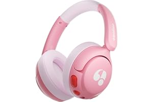 awatrue Kids Bluetooth Headphones, 85dBA Safe Volume, 75H Playtime, Bluetooth 5.4, Lightweight Wireless Over-Ear Headphones for Kids, Toddler Headphones for iPad/YOTO Player/Tablet/School, Pink