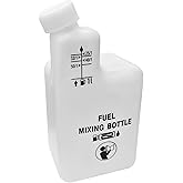2 Stroke Engines Oil Fuel Mixing Bottle for Lawnmower Brush Cutter Chainsaw | 1L, 4 Ratios 32:1/50:1/40:1/25:1 Leak Proof Fuel Mix Canister for Garden Power Tools