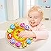 Education Wooden Shape Color Sorting Clock - Teaching Time Number Blocks Puzzle Stacking Sorter Jigsaw Montessori Early Learning Educational Toy for 1 2 3 Year Old Toddler Baby Toys Kids Toy