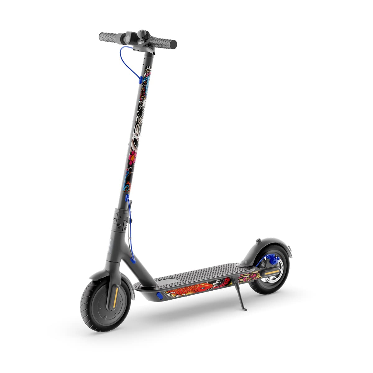 STYLISH SCOOTERS Xiaomi Scooter Stickers | Japan Tatto | High Grip Vinyl | Compatible with Xiaomi M365 Pro, Essential, 1S, PRO3 | Black/Red | Made in Spain