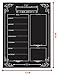 Weekly Menu | Magnetic Chalkboard Style Refrigerator Meal Planner | Grocery Shopping List | Dry Erase Board | Large Calendar | Kitchen Organizer | Smooth Black Surface | Waterproof | 11 x 15 inches