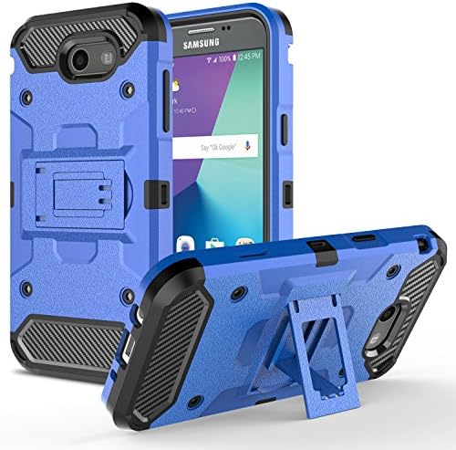 Galaxy J7 V Case, Galaxy J7 Perx Case, Galaxy J7 Sky Pro Case, Hasting [Heavy Duty] [Shockproof] Warrior Armor Triple Layer Protective Case Cover with Kickstand for Samsung Galaxy J7 2017 (Blue)