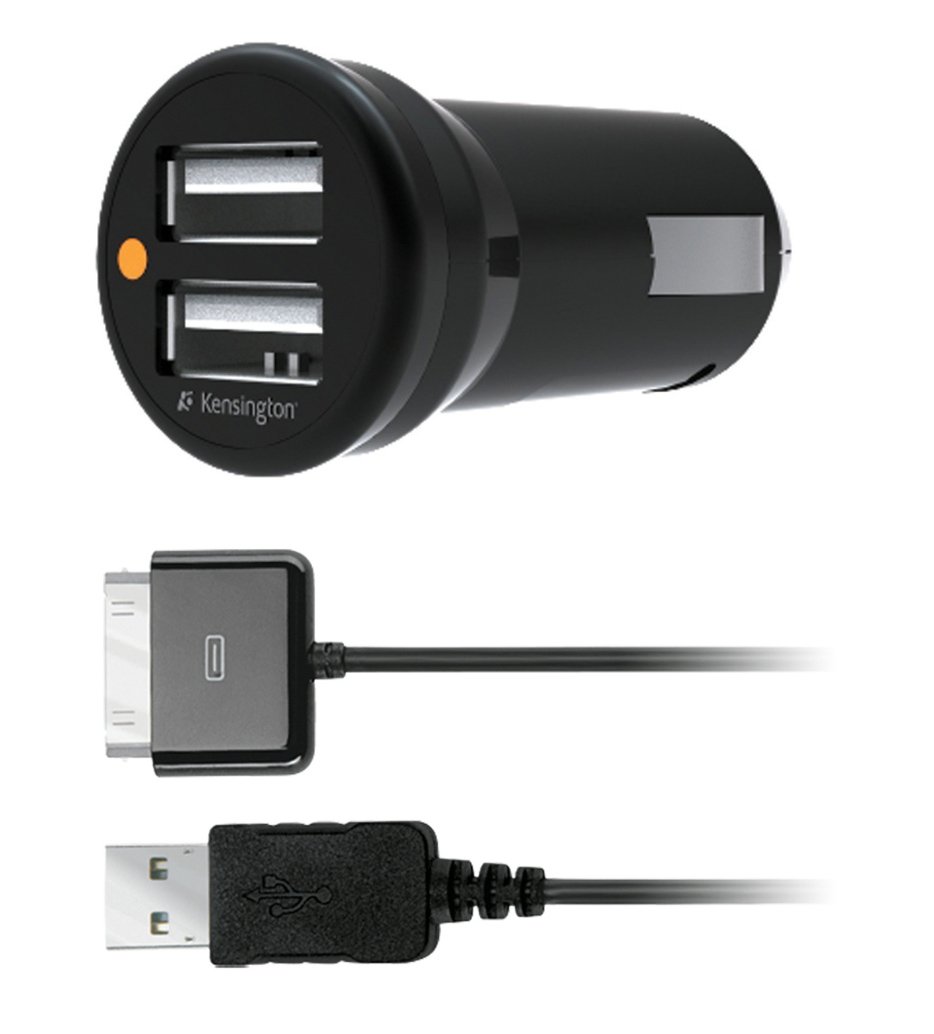 Kensington K39232EU Powerbolt Duo USB Car Charger for iPhone/iPod/iPad