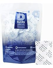 Dry & Dry 5 Gram Premium Pure and Safe Silica Gel Packets Desiccant Dehumidifier Silica Gel Packs - Rechargeable (Food Safe) Moisture Absorber Desiccant Packets