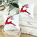 Pack of 2 CaliTime Throw Pillow Covers 18 X 18 Inches, Christmas Holiday Reindeer, Red