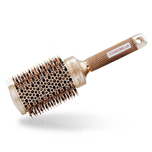 Cosmobella™ Professional Grade | Round Thermal Ceramic & Ionic Hair Brush | Natural Boar Bristles | Nano Technology | 2 Inch Barrel (Cruelty-Free)