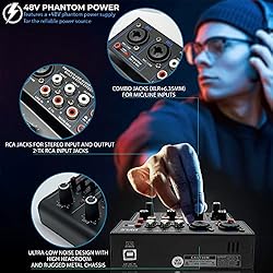 Professional Wireless DJ Audio Mixer - 4 Channel