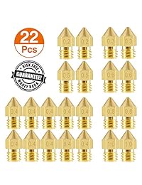 Aokin   Boquillas para impresora 3D (22 piezas, extrusor MK8, 0.008 in, 0.012 in, 0.016 in, 0.020 in, 0.024 in, 0.031 in, 0.039 in, extrusor de cabezal de impresión para impresora 3D Makerbot Creality CR 10 Ender 3)