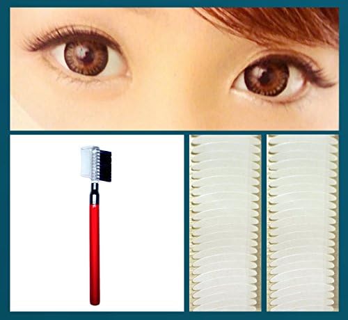 Double Sided Eyelid Tape 102 Pcs and Eyebrow Brush Lash Comb Cosmetic Set MADE IN JAPAN