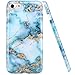luolnh iPhone 6 6S Case, Blue and Gold Marble Design Slim Shockproof Flexible Soft Silicone Rubber TPU Bumper Cover Skin Case for iPhone 6 4.7 inch