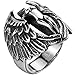 Men's 316L Stainless Steel Large Cross Angel Wing Unisex Ring Band Vintage Gothic Punk Biker Silver Black Size 13