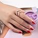 Double V-shape Ocean Wave Ring Cubic Zirconia Rose Gold