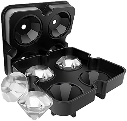 Edtoy 1pc Black Silicone Diamond Geometric Ice Cube Tray Maker