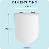 Croydex Malo Flexi-Fix Long D Shape Toilet Seat Soft Close Quick Release view 7