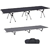 Dual-Purpose Portable Folding Single Camping Cot Tent Bed Aluminium Alloy Metal Frame Heavy Duty Include Storage Bag for Indo