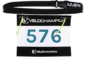 VeloChampion Lightweight Running Belt Waist Pack for Men Women - Elasticated Stretch Fit Race Number Holder - No Pins - 3 Siz