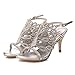 VELCANS Womens Handmade Studded Rhinestone Peacock Shaped High Heels Prom Wedding Occassions Sandals