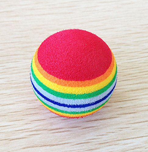 PET SHOW Bulk Coloured Cat Toys Balls Soft EVA Foam Rainbow Balls Interactive Cats Dogs Toys (10pcs)