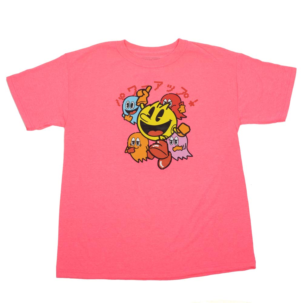 Pac Man Classic Video Game Mens Pink Short Sleeve Graphic Tee