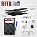Slim RFID Credit Card Holder, Minimalist Front Pocket Leather Wallet - Black