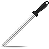 12 Inch Diamond Honing Steel,Professional Knife Sharpener Rod, Kitchen Knife Sharpening Rod &amp; Tungsten Carbide Sharpener for Honing Knife Blades, Chef Knives, Pruning Shears, Garden Tools