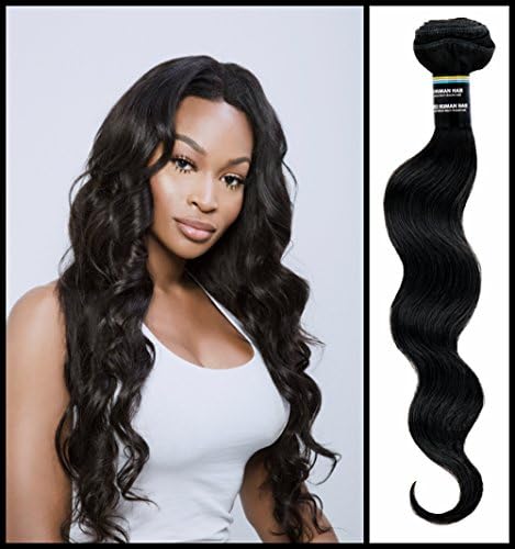 NEO 22" Inch Brazilian Body Wave Hair Extensions Best Quality Virgin Remy Human Hair Double Weft Weave Natural Black Color Real 7A Grade 1 Bundle of 90g